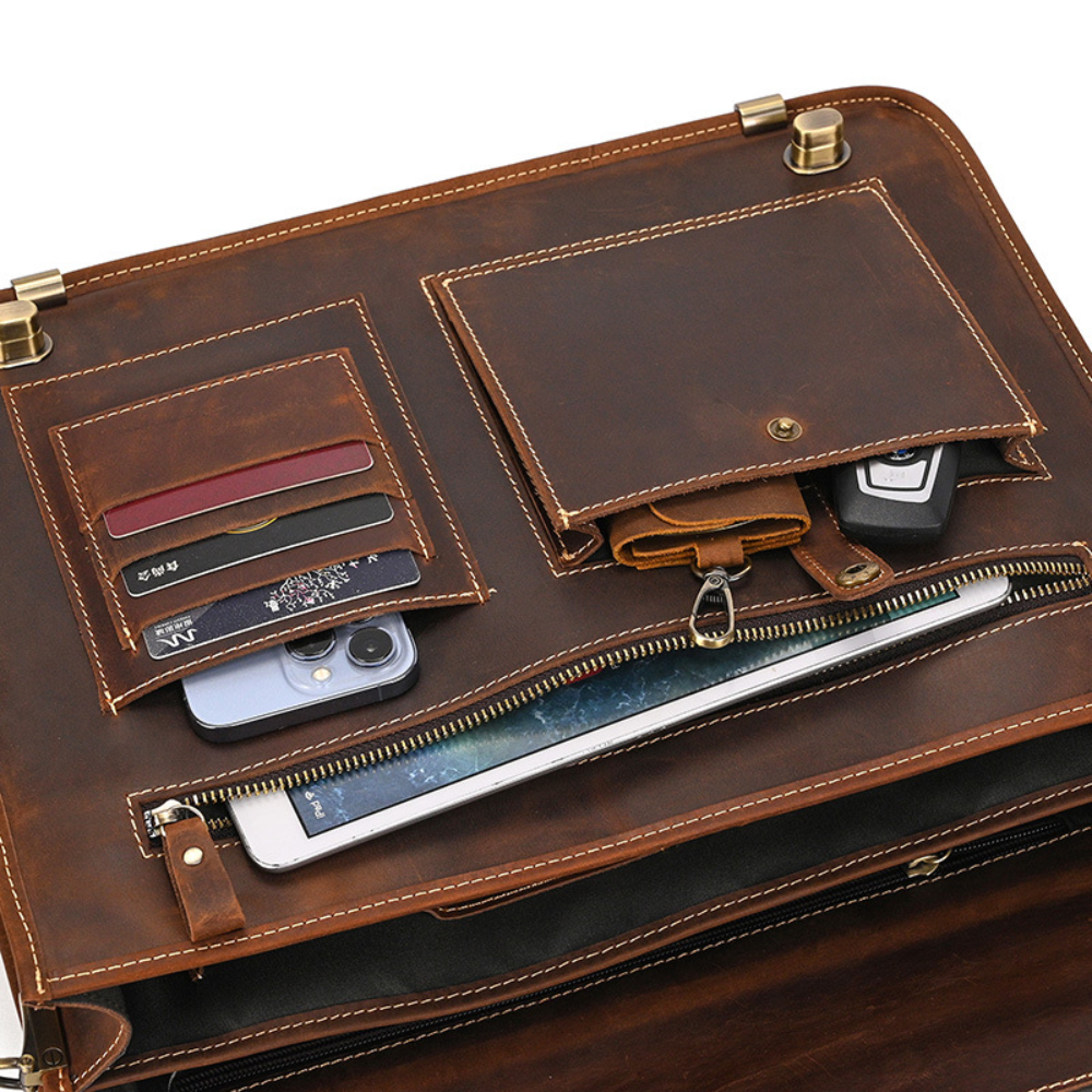 Brown Solace Leather Briefcase