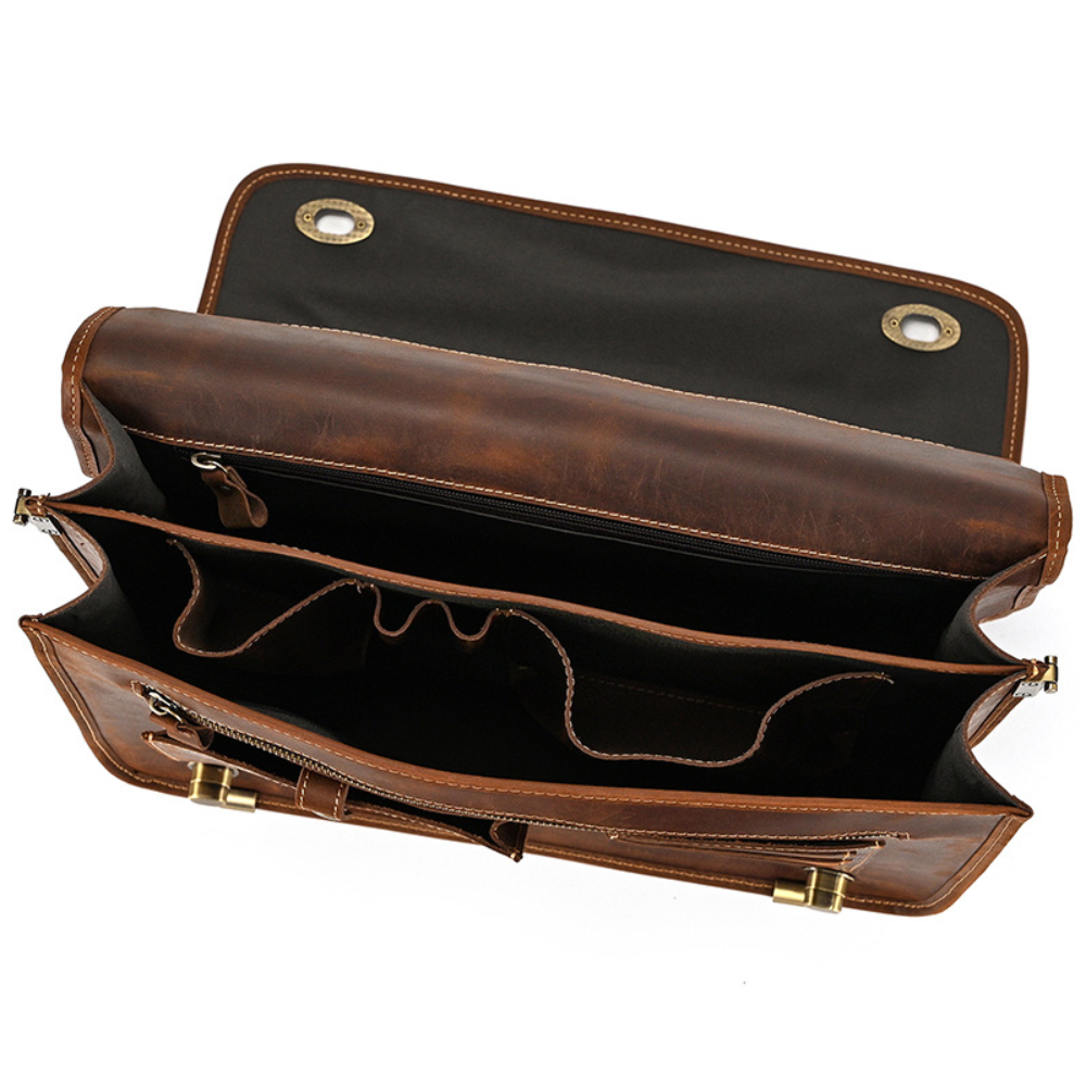 Brown Solace Leather Briefcase