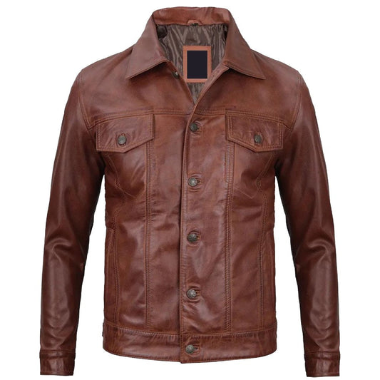 Brown Trucker Pioneer Biker Jacket