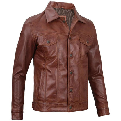 Brown Trucker Pioneer Biker Jacket