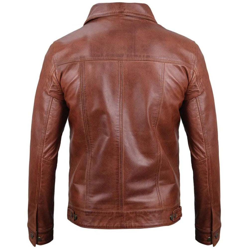 Brown Trucker Pioneer Biker Jacket
