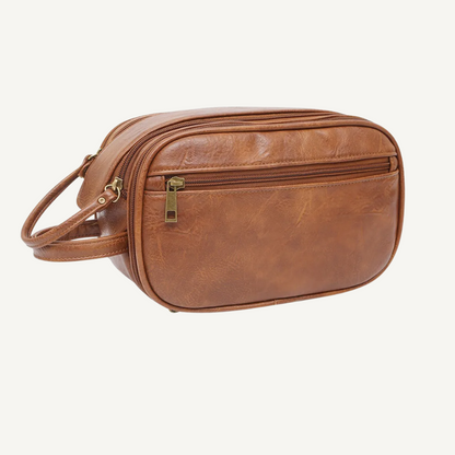 Brown Vintage Leather Dopp Kit