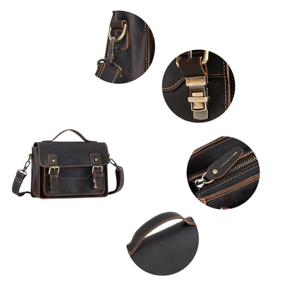 Brown Vintage Leather Messenger Bag for 7.9" iPad