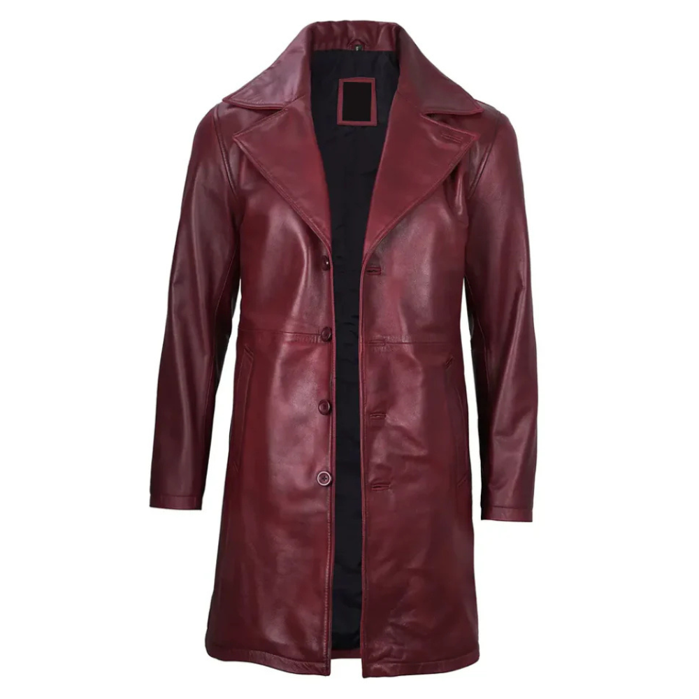 Bryson Maroon Aegis Trench Coat