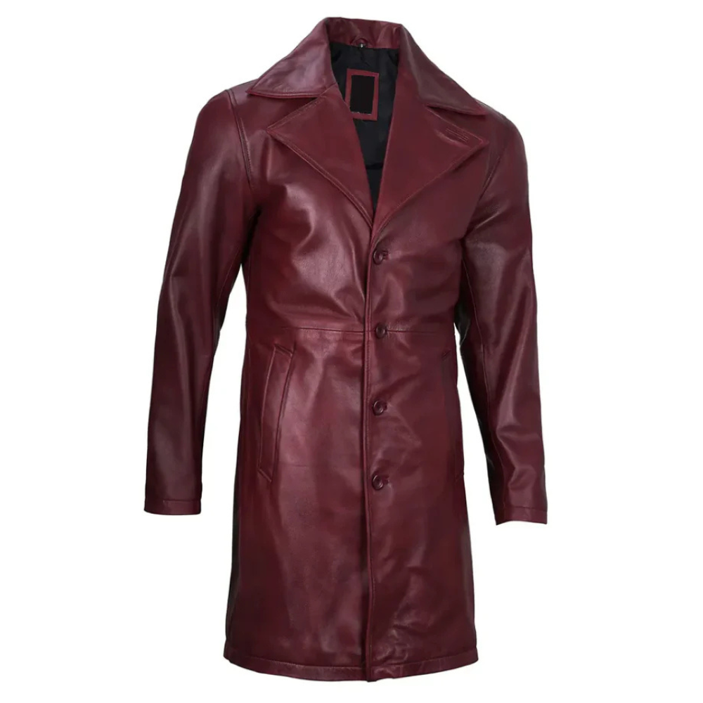 Bryson Maroon Aegis Trench Coat