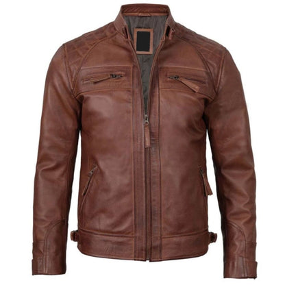 Café Brown Explorer Biker Jacket