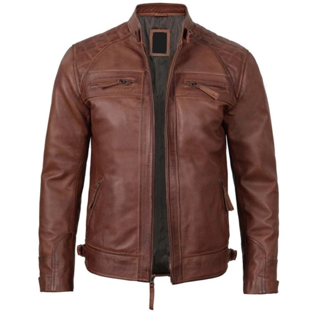 Café Brown Explorer Biker Jacket