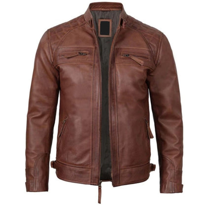 Café Brown Explorer Biker Jacket