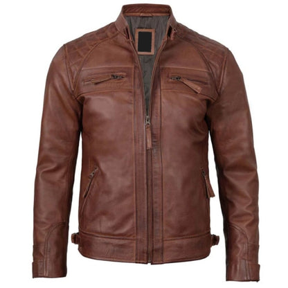 Café Brown Explorer Biker Jacket