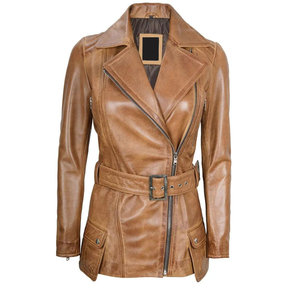 Camel Brown Aegis Biker Jacket