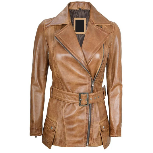 Camel Brown Aegis Biker Jacket