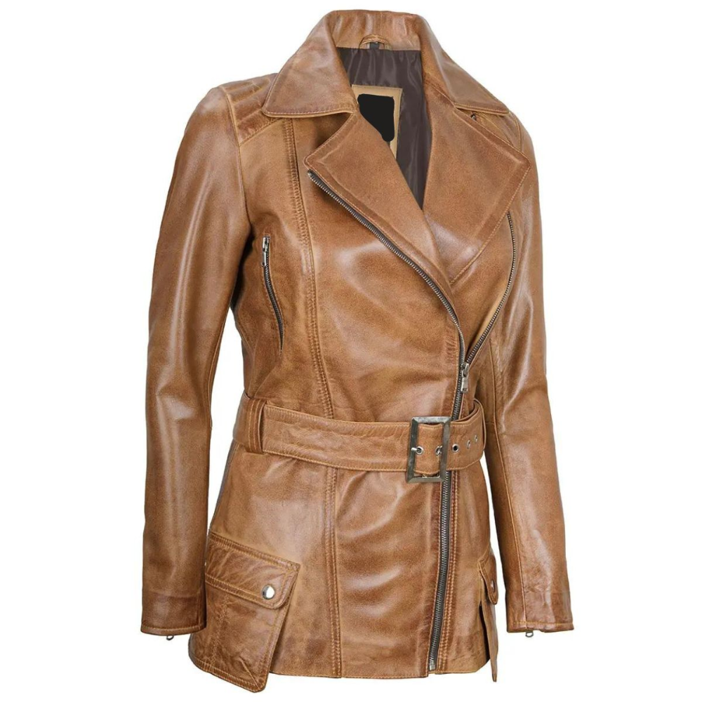 Camel Brown Aegis Biker Jacket