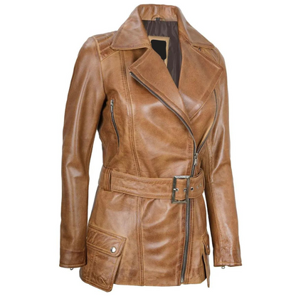 Camel Brown Aegis Biker Jacket