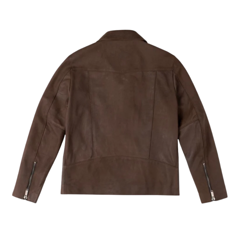 Classic Brown Lambskin Leather Jacket