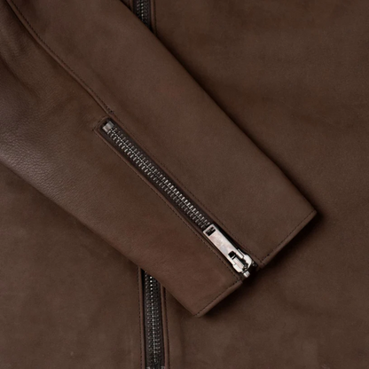 Classic Brown Lambskin Leather Jacket