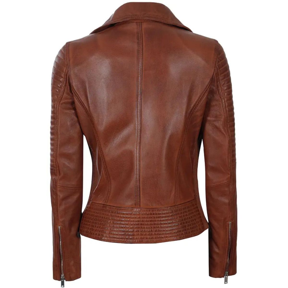 Cognac Brown Asymmetrical Racer