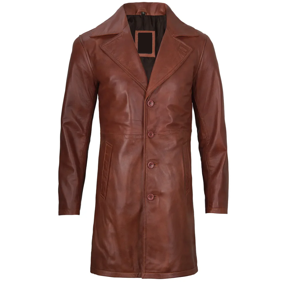 Cognac Wax Artisan Jacket - Distressed Leather Coat