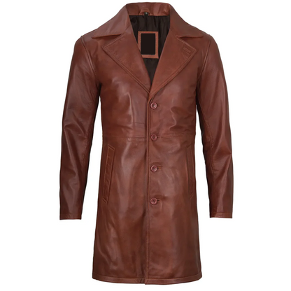 Cognac Wax Artisan Jacket - Distressed Leather Coat
