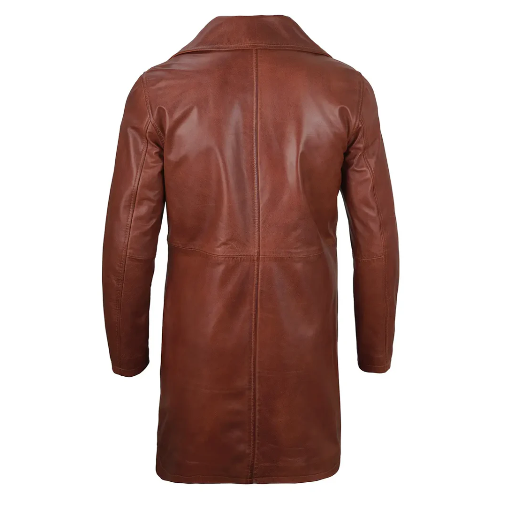 Cognac Wax Artisan Jacket - Distressed Leather Coat