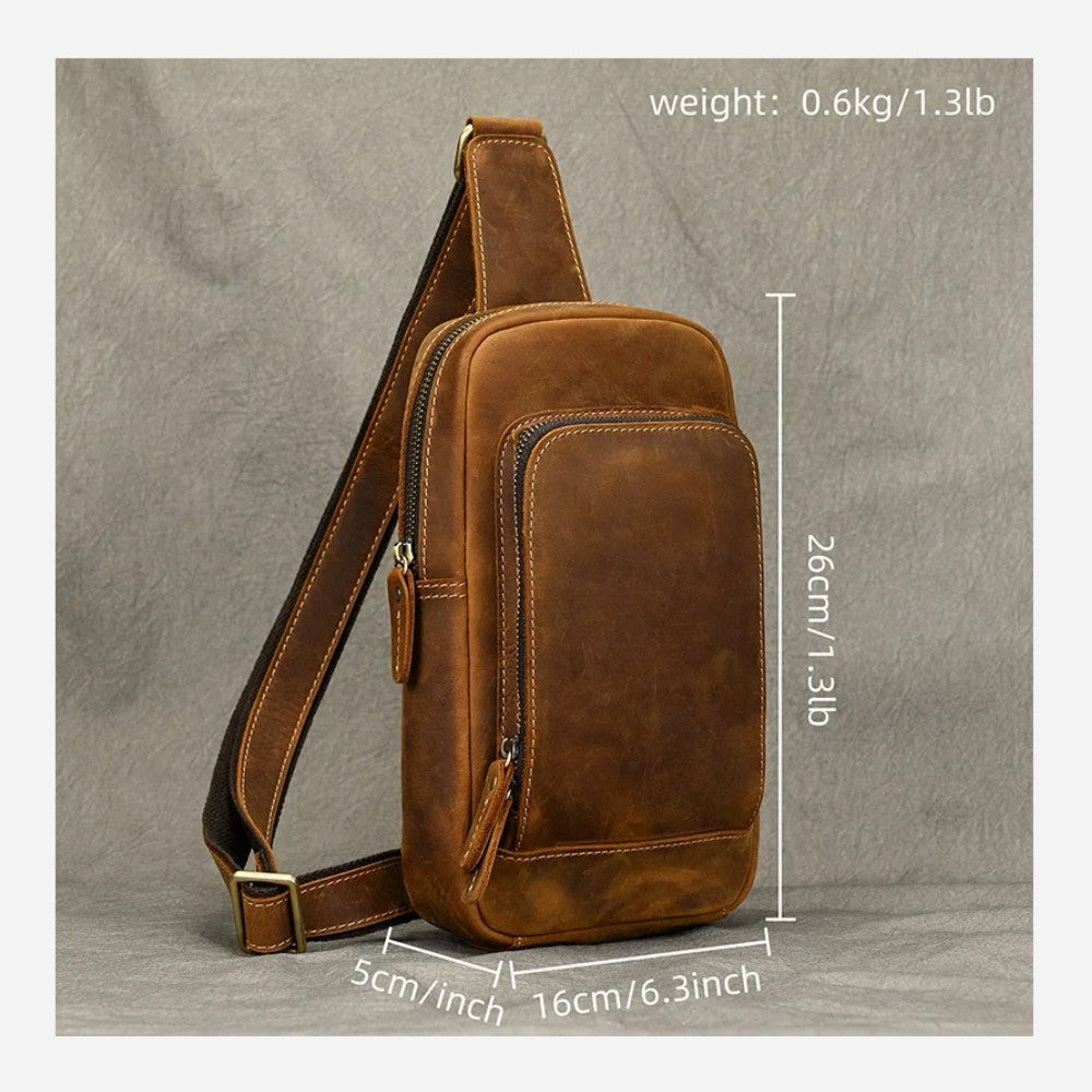 Crazy Horse Tan Sling Bag
