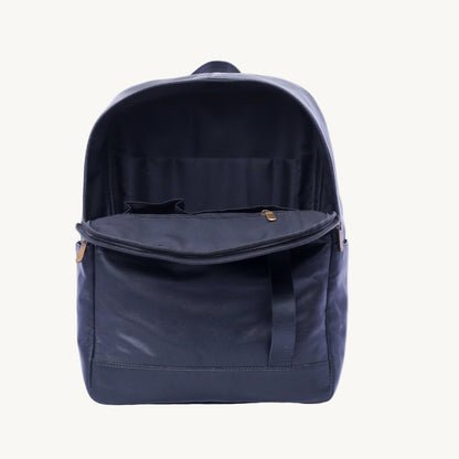 Dark Blue Glide Leather Backpack