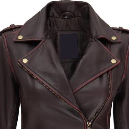Dark Brown Essence Biker Jacket