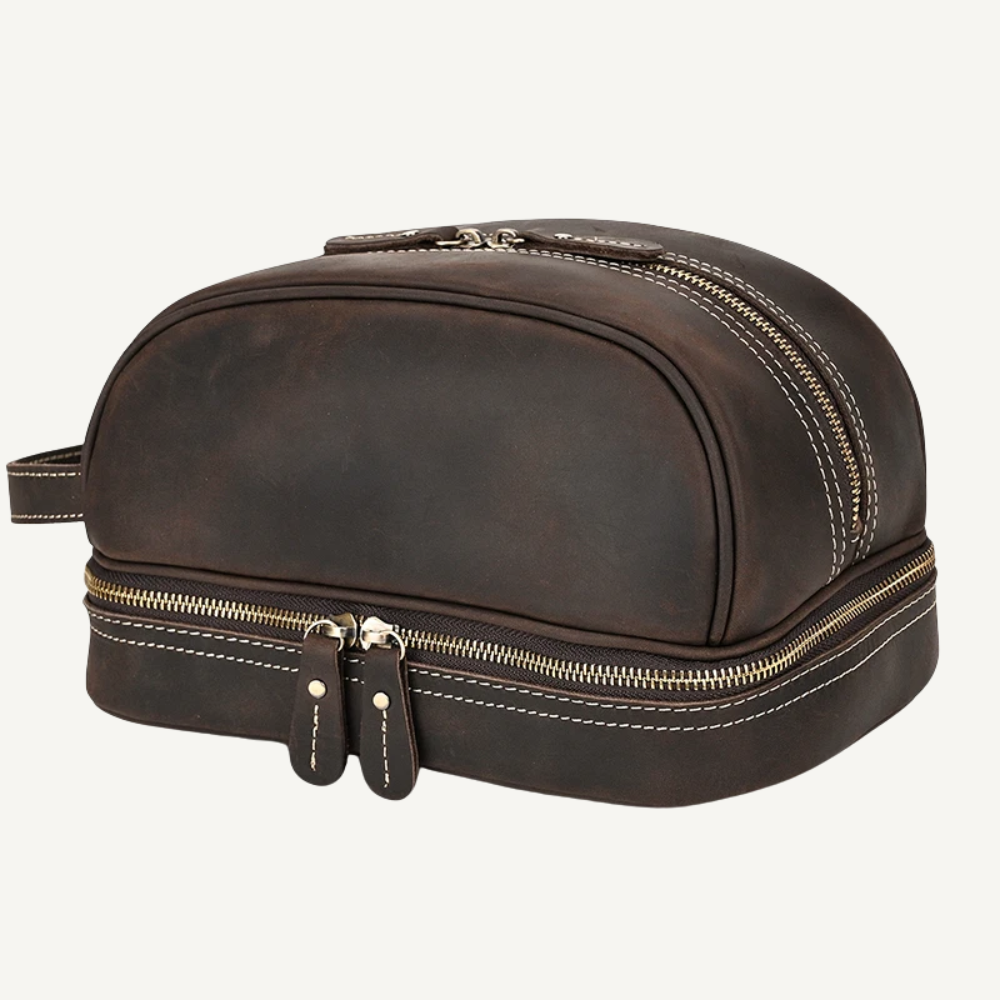 Dark Brown Luxe Toiletry Bag
