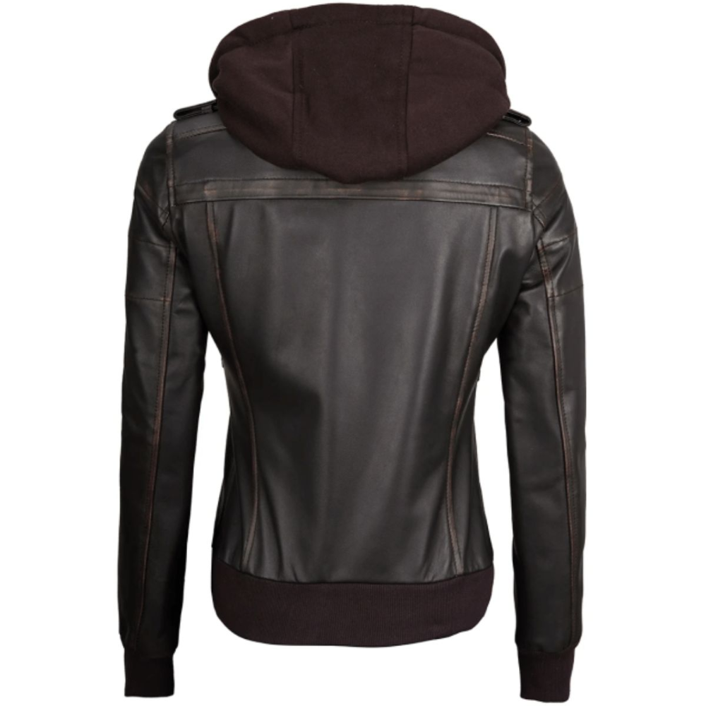 Dark Brown Opulence Hooded Jacket