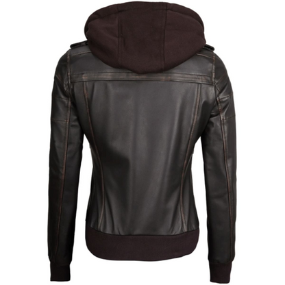 Dark Brown Opulence Hooded Jacket