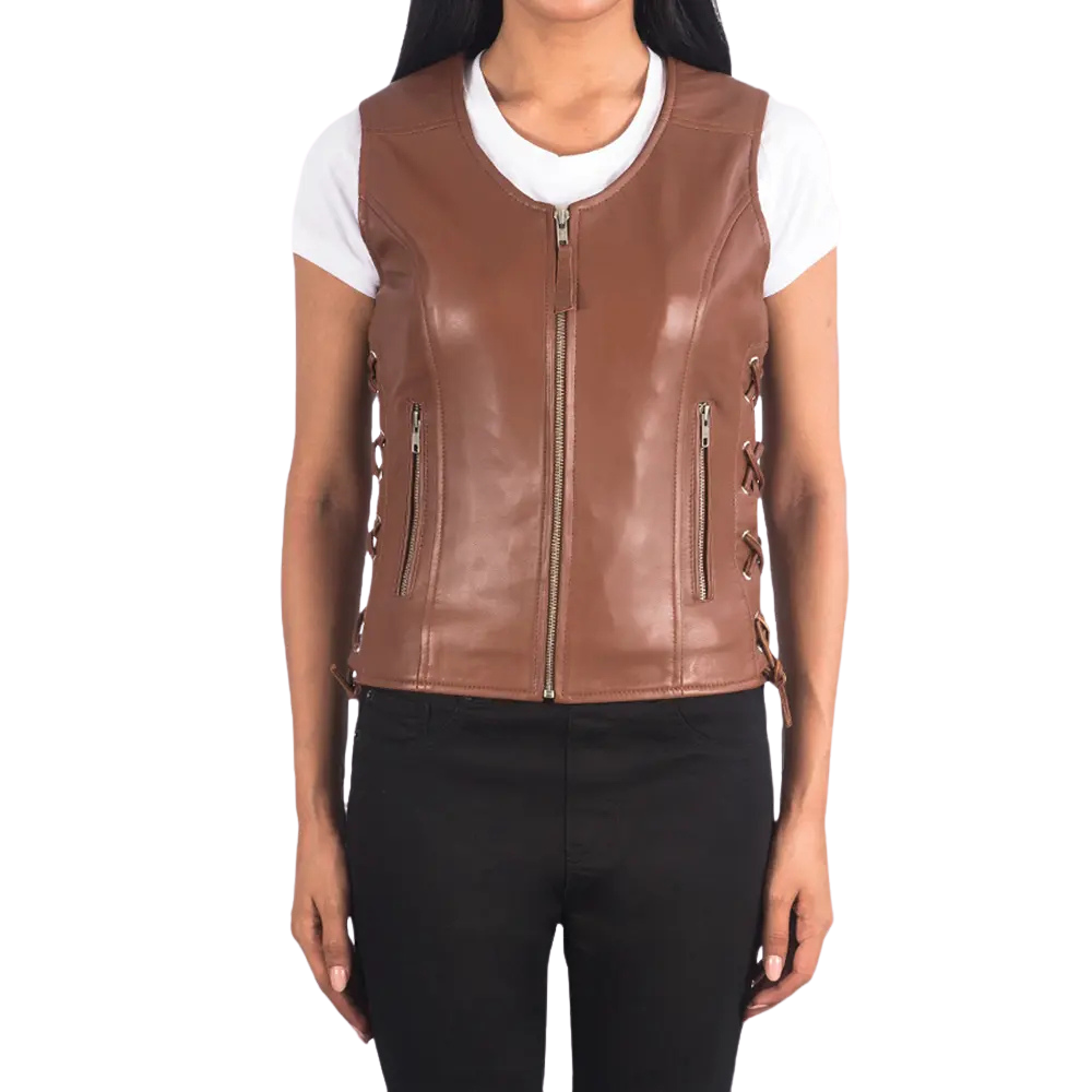 Dark Brown Sway Leather Vest