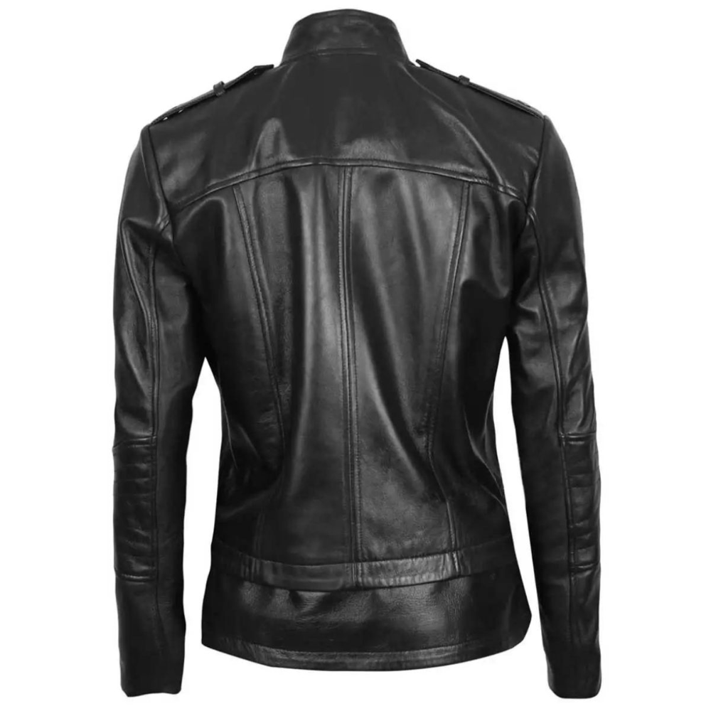 Fitted Black Valor Biker Jacket