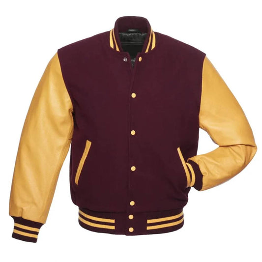 Gilded Maroon Varsity Jacket
