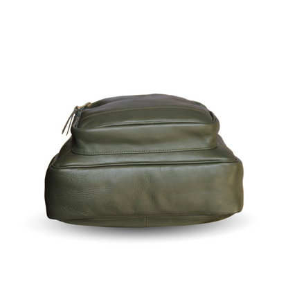 Green Leather Backpack