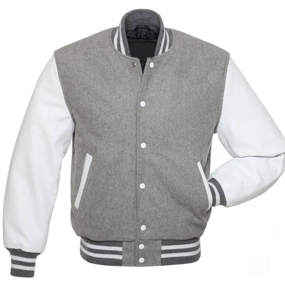 Grey Elegance Varsity Jacket