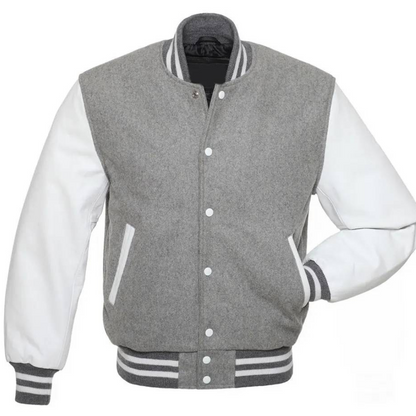 Grey Elegance Varsity Jacket