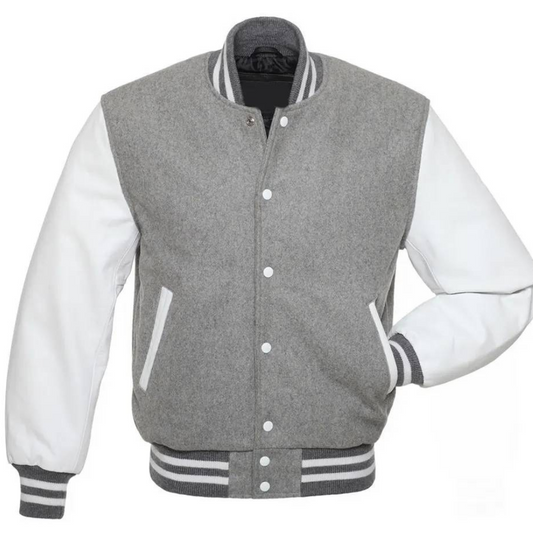 Grey Elegance Varsity Jacket