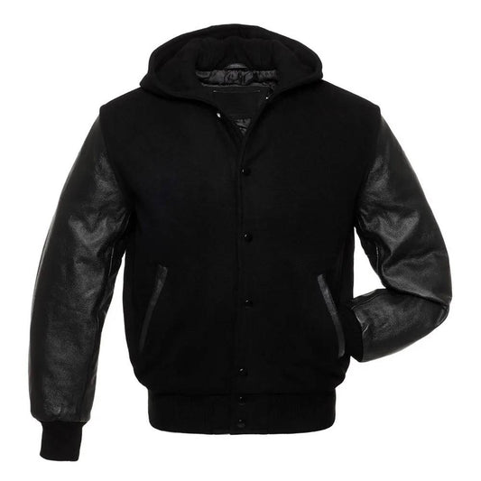 Jet Black Athletic Varsity Jacket