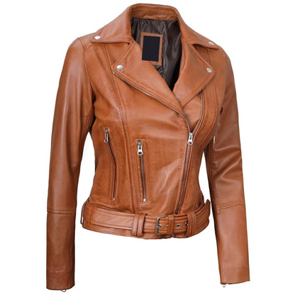 Light Brown Zephyr Biker Jacket