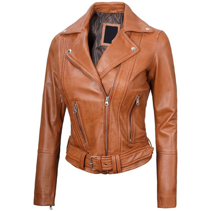 Light Brown Zephyr Biker Jacket