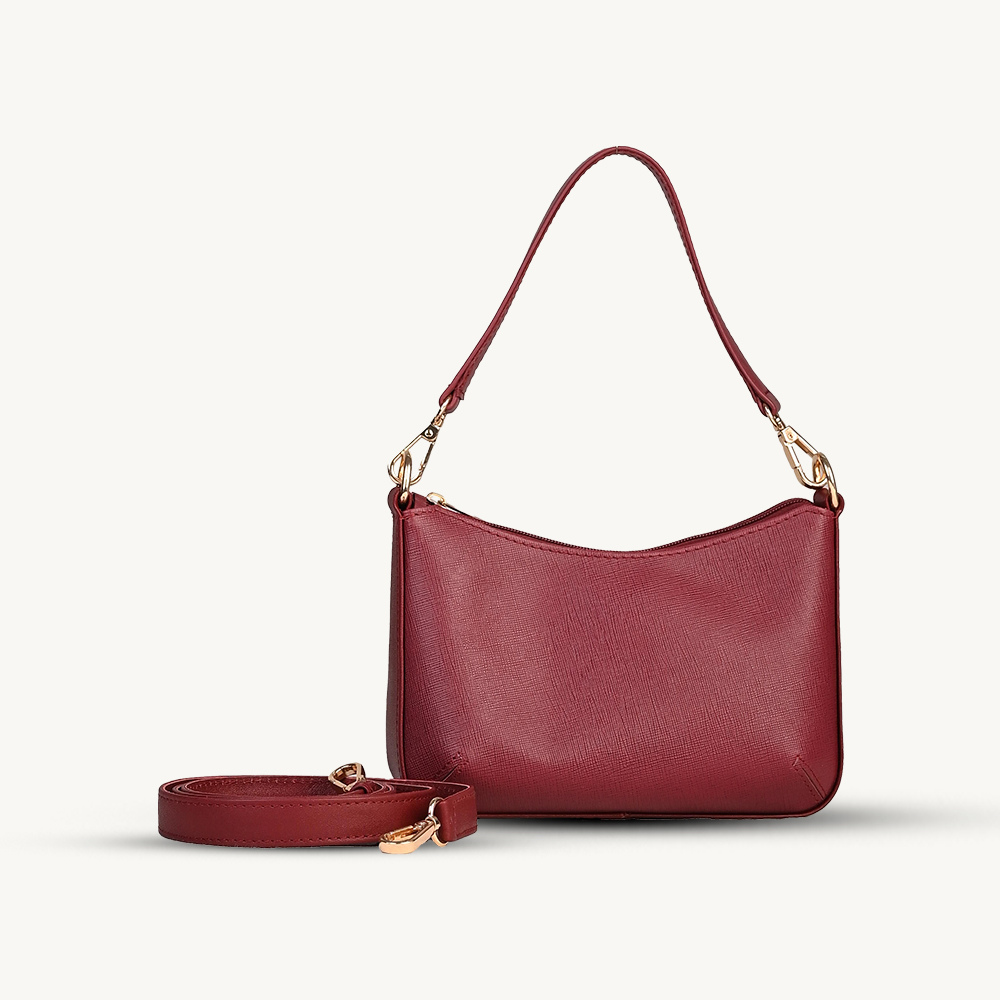 Luxe Maroon Mini Handbag