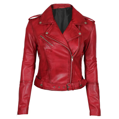 Margaret-Women’s-Red-Asymmetrical-Moto-Leather-Jacket