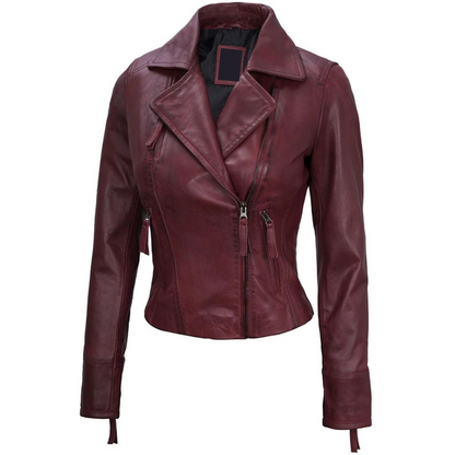 Maroon Dusk Biker Jacket