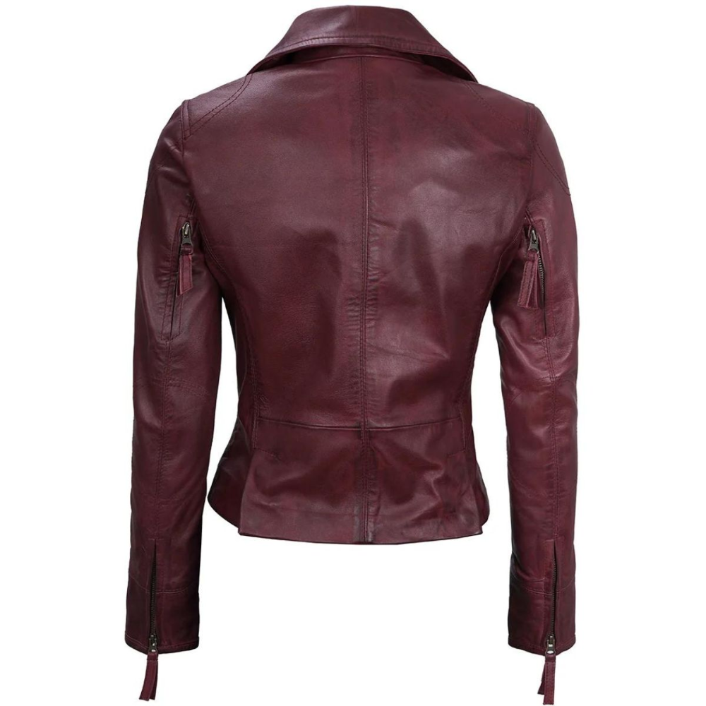 Maroon Dusk Biker Jacket