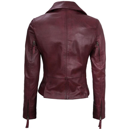 Maroon Dusk Biker Jacket