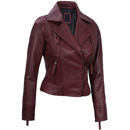 Maroon Dusk Biker Jacket