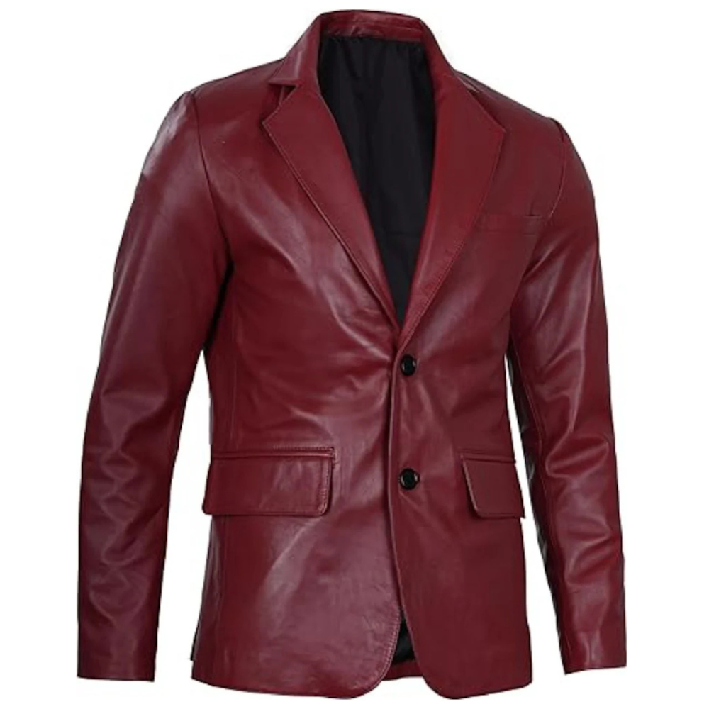Maroon Lambskin Luxe Blazer