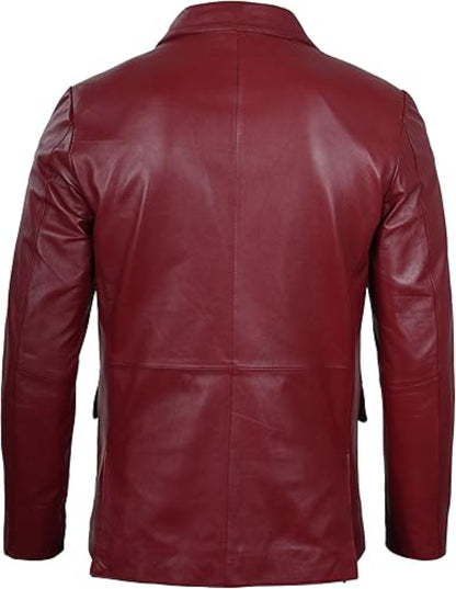 Maroon Lambskin Luxe Blazer