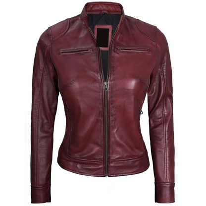 Maroon Serenade Biker Jacket