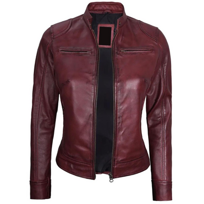 Maroon Serenade Biker Jacket