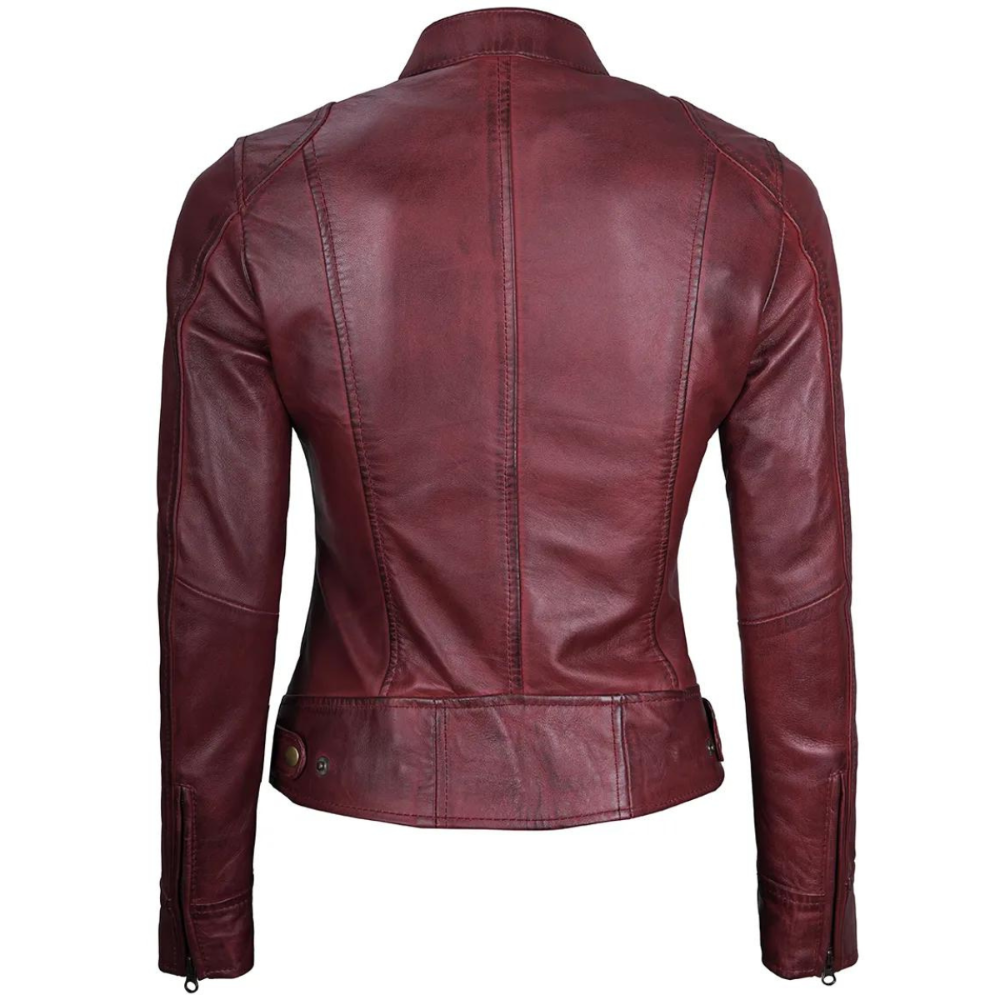 Maroon Serenade Biker Jacket